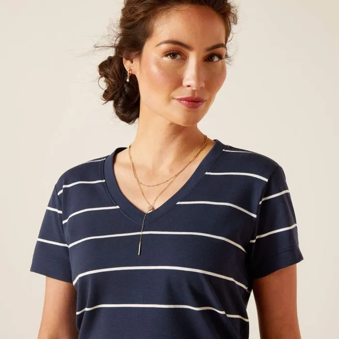 Women TShirts and Tops Ariat Fairford TShirt Navy Stripe Women TShirts and Tops Ariat Fairford TShirt Navy Stripe