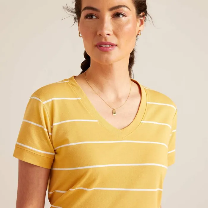 Women TShirts and Tops Ariat Fairford TShirt Ochre Stripe