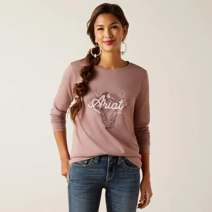 Women TShirts and Tops Ariat Fawna TShirt Twilight Mauve