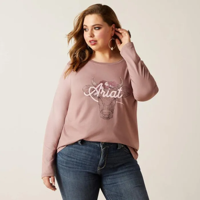 Women TShirts and Tops Ariat Fawna TShirt Twilight Mauve Women TShirts and Tops Ariat Fawna TShirt Twilight Mauve