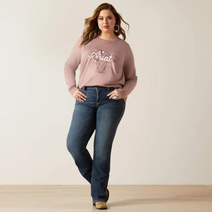 Women TShirts and Tops Ariat Fawna TShirt Twilight Mauve Women TShirts and Tops Ariat Fawna TShirt Twilight Mauve