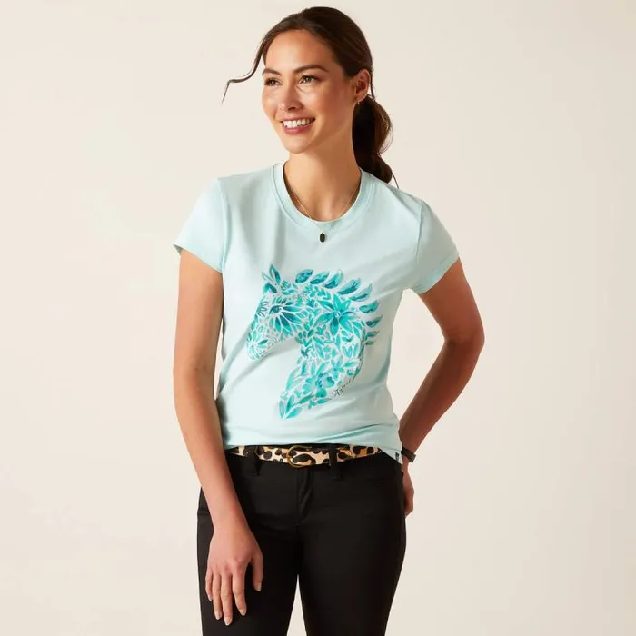 Women TShirts and Tops Ariat Floral Mosaic TShirt Plume