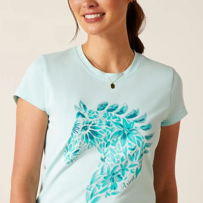 Women TShirts and Tops Ariat Floral Mosaic TShirt Plume Women TShirts and Tops Ariat Floral Mosaic TShirt Plume