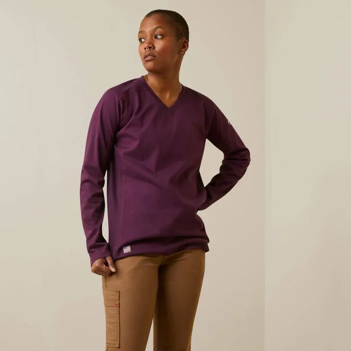 Women TShirts and Tops Ariat FR AC Crew Top Potent Purple