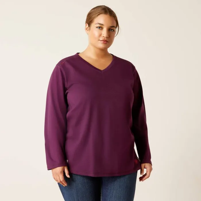 Women TShirts and Tops Ariat FR AC Crew Top Potent Purple Women TShirts and Tops Ariat FR AC Crew Top Potent Purple