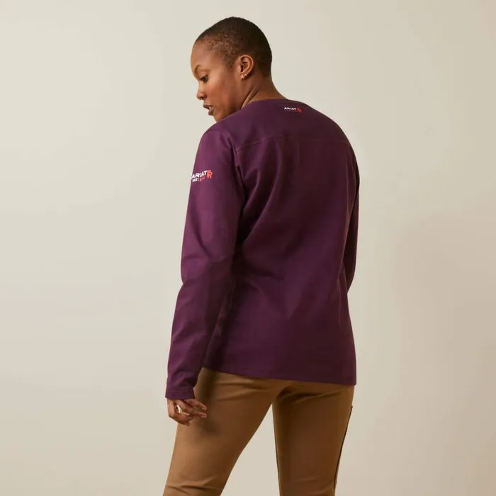 Women TShirts and Tops Ariat FR AC Crew Top Potent Purple Women TShirts and Tops Ariat FR AC Crew Top Potent Purple