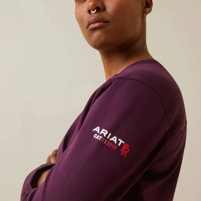 Women TShirts and Tops Ariat FR AC Crew Top Potent Purple Women TShirts and Tops Ariat FR AC Crew Top Potent Purple