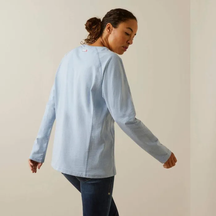 Women TShirts and Tops Ariat FR Air Crew TShirt Colony Blue Spacedye Women TShirts and Tops Ariat FR Air Crew TShirt Colony Blue Spacedye