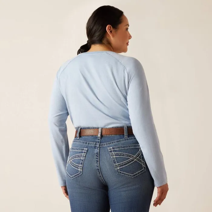 Women TShirts and Tops Ariat FR Air Crew TShirt Colony Blue Spacedye Women TShirts and Tops Ariat FR Air Crew TShirt Colony Blue Spacedye