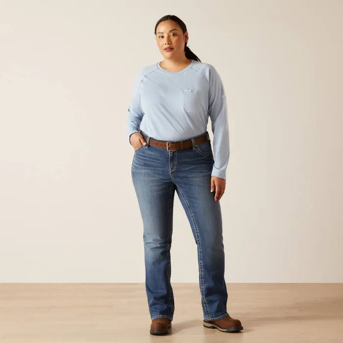 Women TShirts and Tops Ariat FR Air Crew TShirt Colony Blue Spacedye Women TShirts and Tops Ariat FR Air Crew TShirt Colony Blue Spacedye