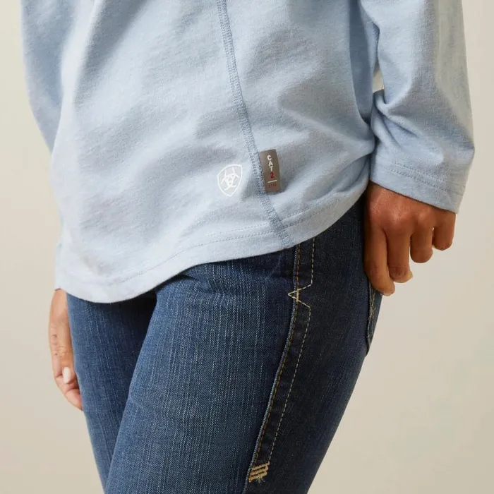 Women TShirts and Tops Ariat FR Air Crew TShirt Colony Blue Spacedye Women TShirts and Tops Ariat FR Air Crew TShirt Colony Blue Spacedye