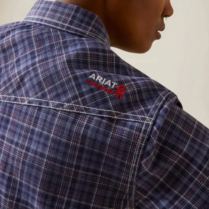 Women TShirts and Tops Ariat FR Tillie Snap Work Shirt Colony Blue Plaid