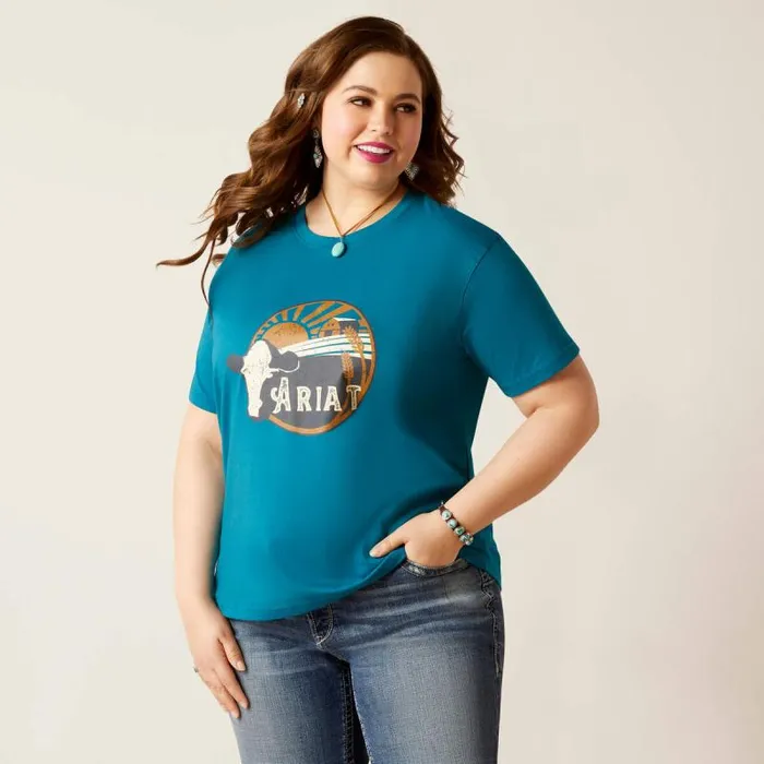 Women TShirts and Tops Ariat Heartland Tee Deep Lagoon