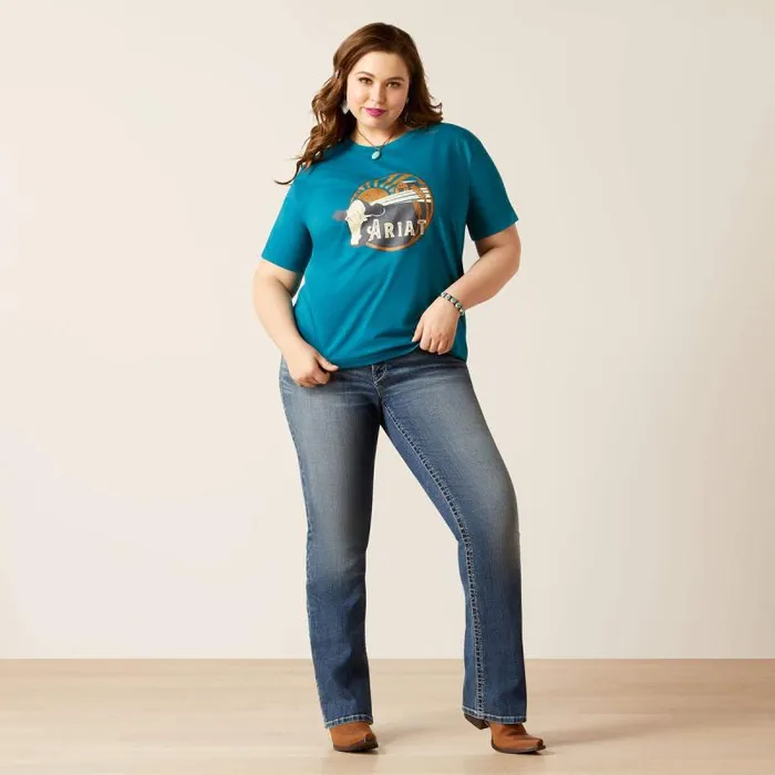 Women TShirts and Tops Ariat Heartland Tee Deep Lagoon