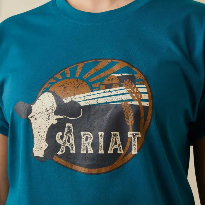 Women TShirts and Tops Ariat Heartland Tee Deep Lagoon