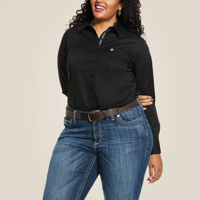 Women TShirts and Tops Ariat Kirby Stretch Shirt Black Women TShirts and Tops Ariat Kirby Stretch Shirt Black
