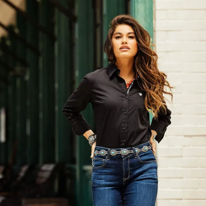 Women TShirts and Tops Ariat Kirby Stretch Shirt Black Women TShirts and Tops Ariat Kirby Stretch Shirt Black