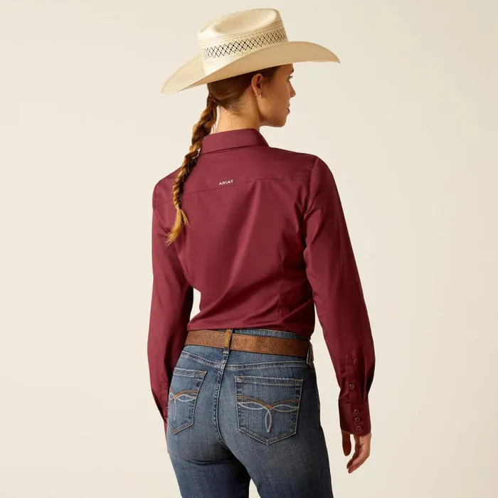 Women TShirts and Tops Ariat Kirby Stretch Shirt Burgundy Women TShirts and Tops Ariat Kirby Stretch Shirt Burgundy