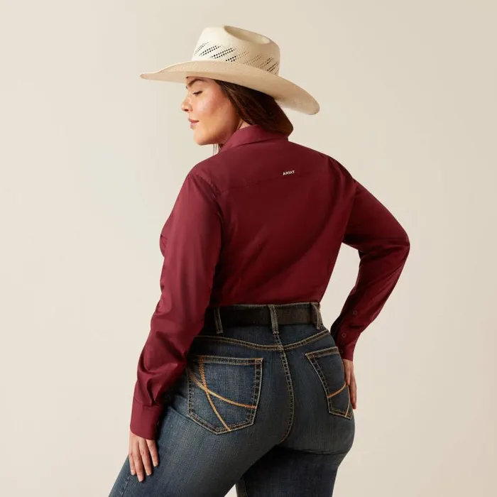 Women TShirts and Tops Ariat Kirby Stretch Shirt Burgundy Women TShirts and Tops Ariat Kirby Stretch Shirt Burgundy