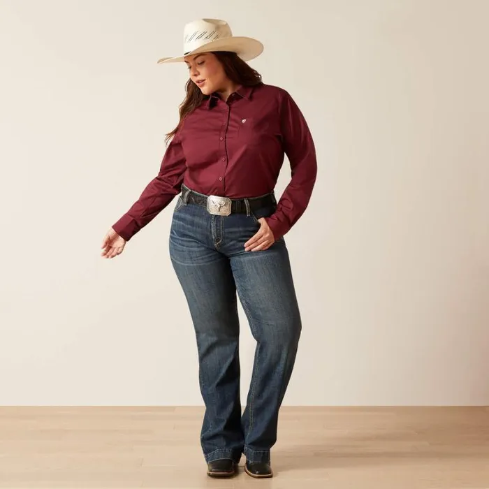 Women TShirts and Tops Ariat Kirby Stretch Shirt Burgundy Women TShirts and Tops Ariat Kirby Stretch Shirt Burgundy