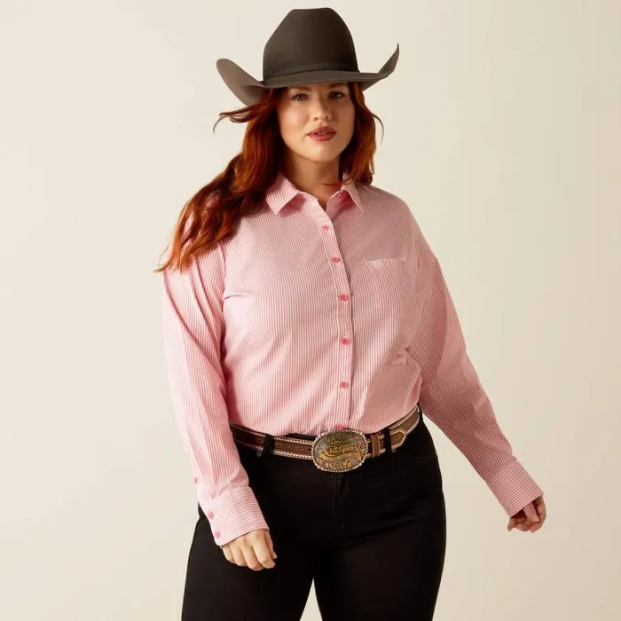 Women TShirts and Tops Ariat Kirby Stretch Shirt Camellia Rose Stripe