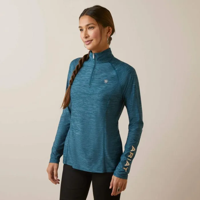 Women TShirts and Tops Ariat Laguna 14 Zip Top Reflecting Pond