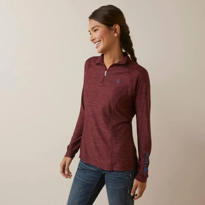 Women TShirts and Tops Ariat Laguna 14 Zip Top Tawny Port