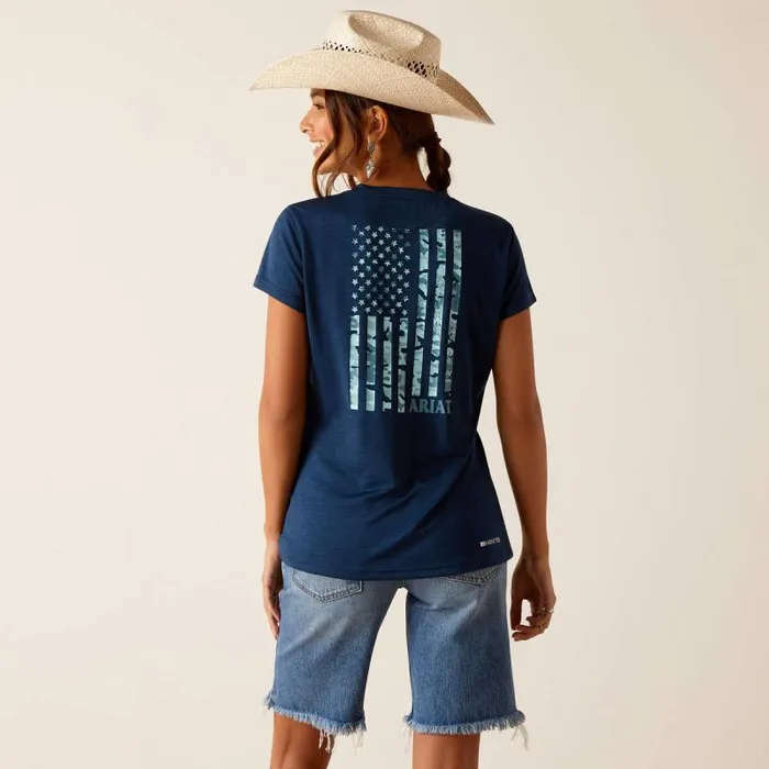 Women TShirts and Tops Ariat Laguna Patriot TShirt Navy