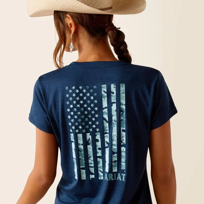 Women TShirts and Tops Ariat Laguna Patriot TShirt Navy