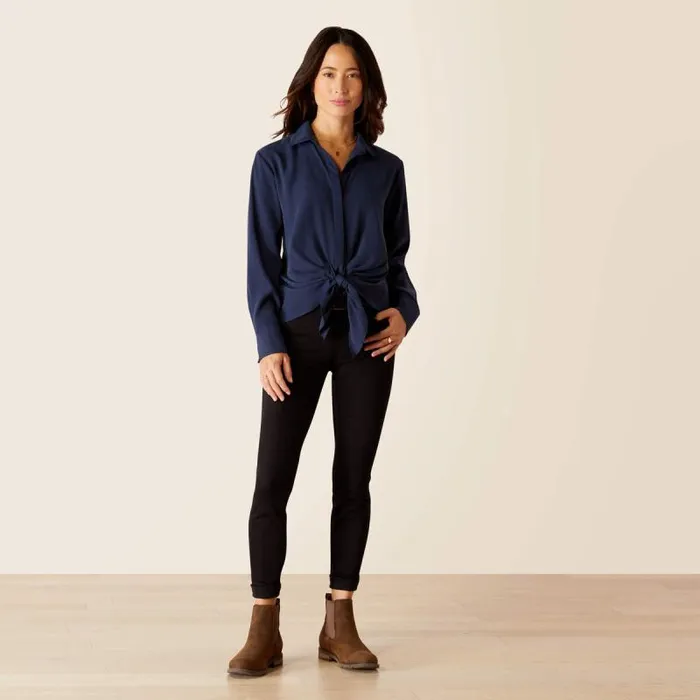 Women TShirts and Tops Ariat Larkspur Blouse Navy Women TShirts and Tops Ariat Larkspur Blouse Navy