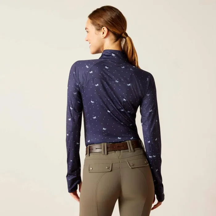 Women TShirts and Tops Ariat Lowell 20 14 Zip Baselayer Navy Ditsy Women TShirts and Tops Ariat Lowell 20 14 Zip Baselayer Navy Ditsy
