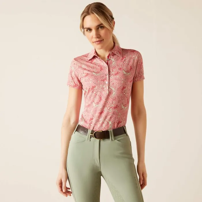 Women TShirts and Tops Ariat Motif Polo Rose Baroque Horse