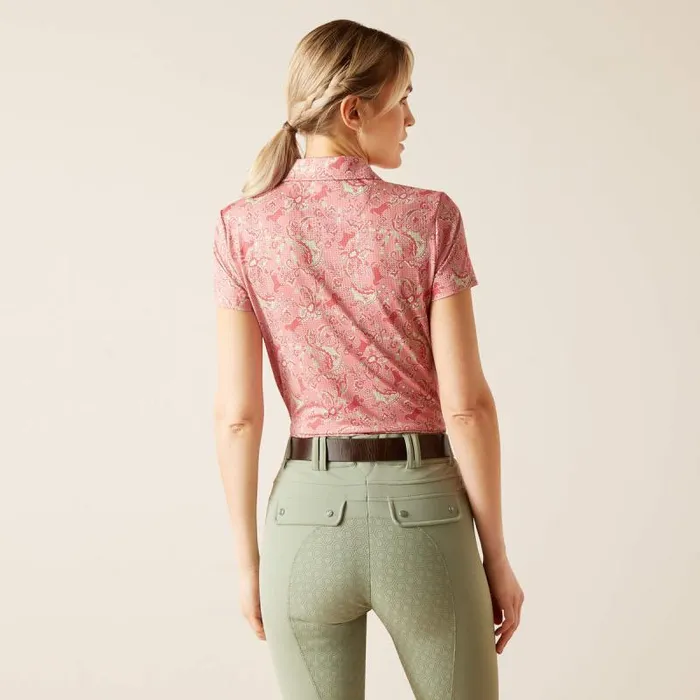 Women TShirts and Tops Ariat Motif Polo Rose Baroque Horse Women TShirts and Tops Ariat Motif Polo Rose Baroque Horse