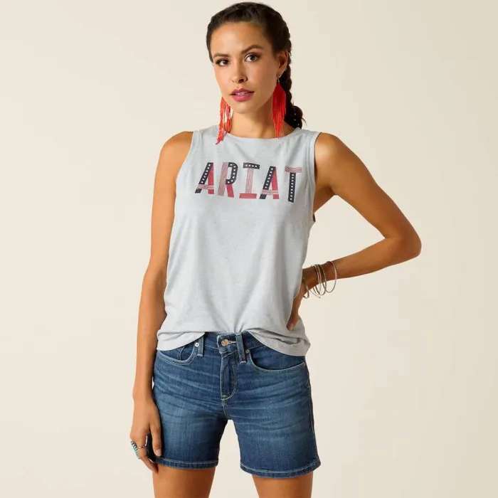 Women TShirts and Tops Ariat Pride Tank Chambray Blue