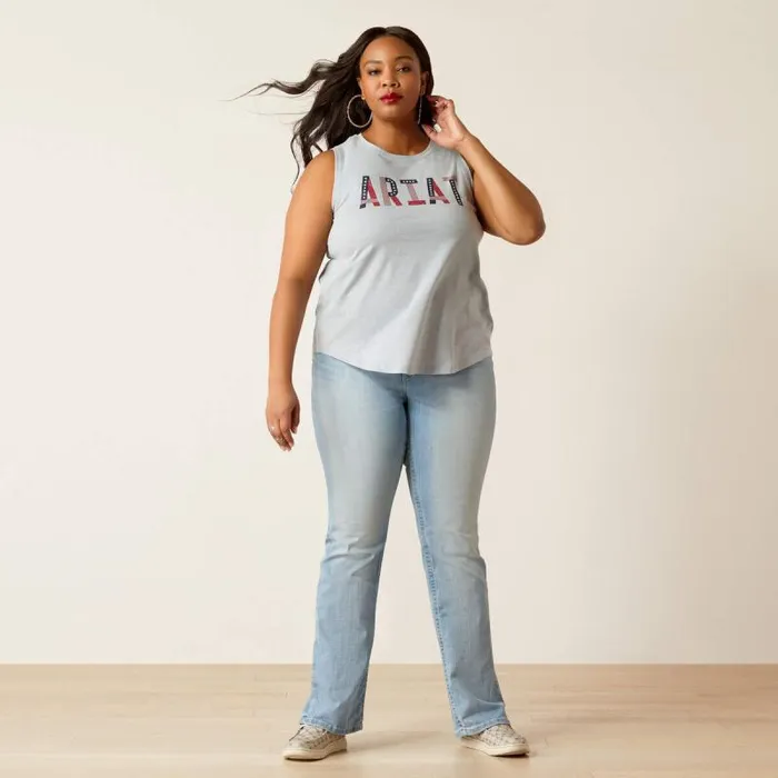 Women TShirts and Tops Ariat Pride Tank Chambray Blue Women TShirts and Tops Ariat Pride Tank Chambray Blue
