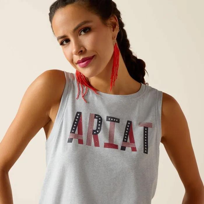 Women TShirts and Tops Ariat Pride Tank Chambray Blue Women TShirts and Tops Ariat Pride Tank Chambray Blue