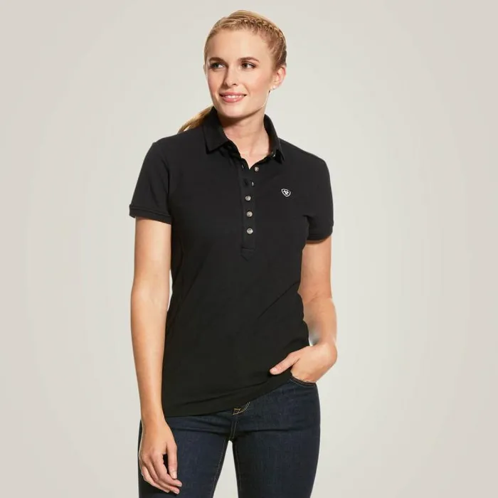 Women TShirts and Tops Ariat Prix 20 Polo Black
