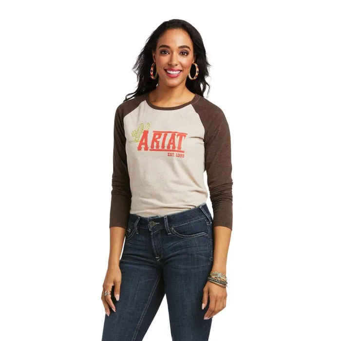 Women TShirts and Tops Ariat REAL Ariat Graphic Tee Oatmeal Heather