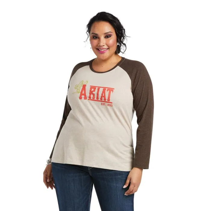 Women TShirts and Tops Ariat REAL Ariat Graphic Tee Oatmeal Heather