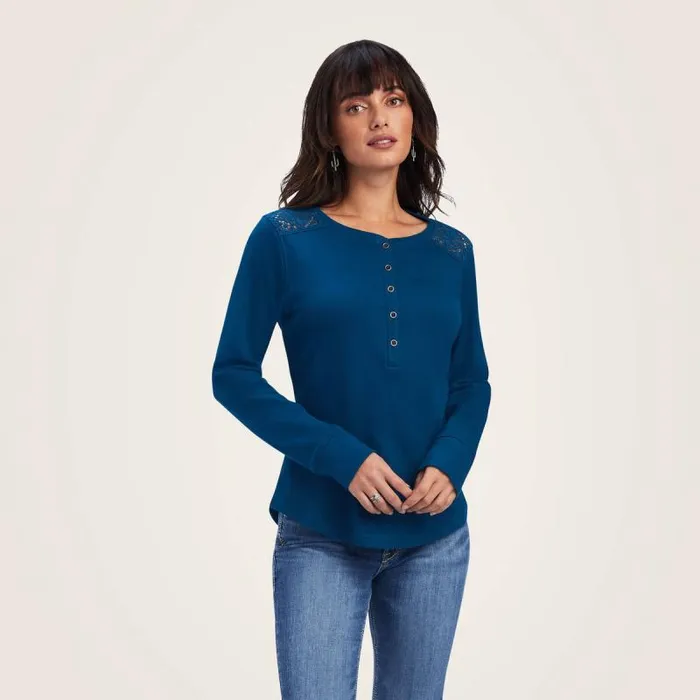 Women TShirts and Tops Ariat REAL Henley Shirt Hydra