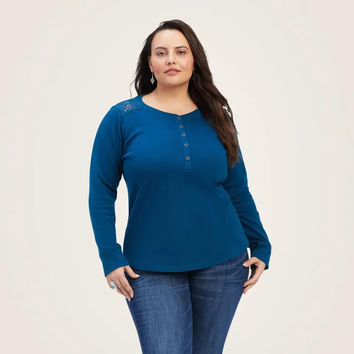 Women TShirts and Tops Ariat REAL Henley Shirt Hydra Women TShirts and Tops Ariat REAL Henley Shirt Hydra