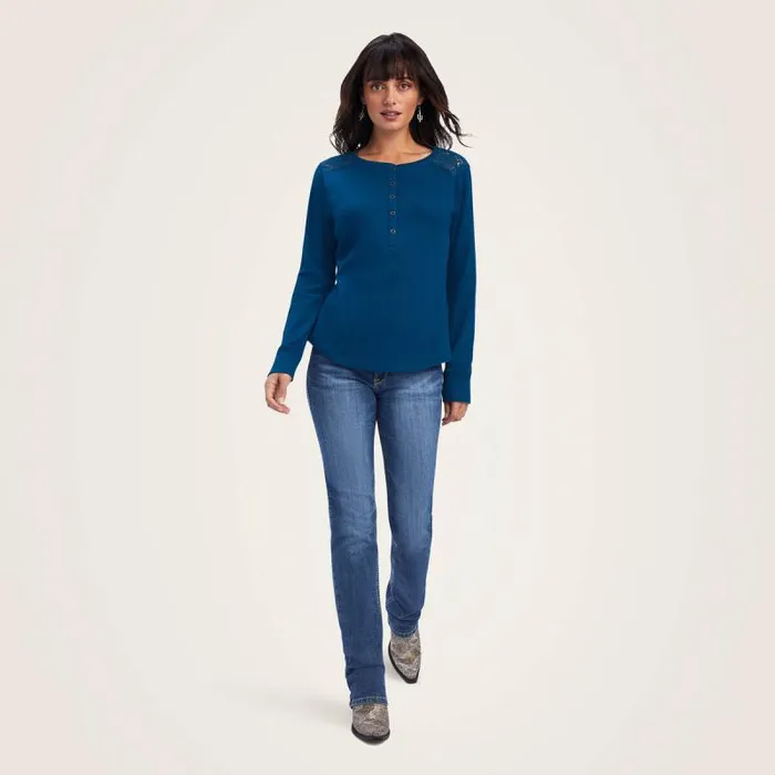 Women TShirts and Tops Ariat REAL Henley Shirt Hydra Women TShirts and Tops Ariat REAL Henley Shirt Hydra