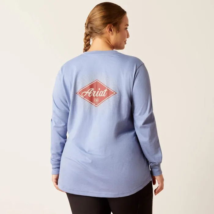 Women TShirts and Tops Ariat Rebar Cotton Strong Diamond Colony Blue Heather Women TShirts and Tops Ariat Rebar Cotton Strong Diamond Colony Blue Heather