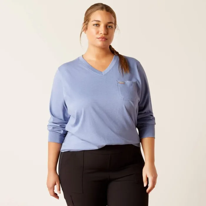 Women TShirts and Tops Ariat Rebar Cotton Strong Diamond Colony Blue Heather Women TShirts and Tops Ariat Rebar Cotton Strong Diamond Colony Blue Heather