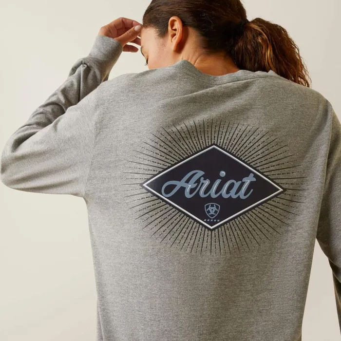 Women TShirts and Tops Ariat Rebar Cotton Strong Diamond Heather Grey Women TShirts and Tops Ariat Rebar Cotton Strong Diamond Heather Grey