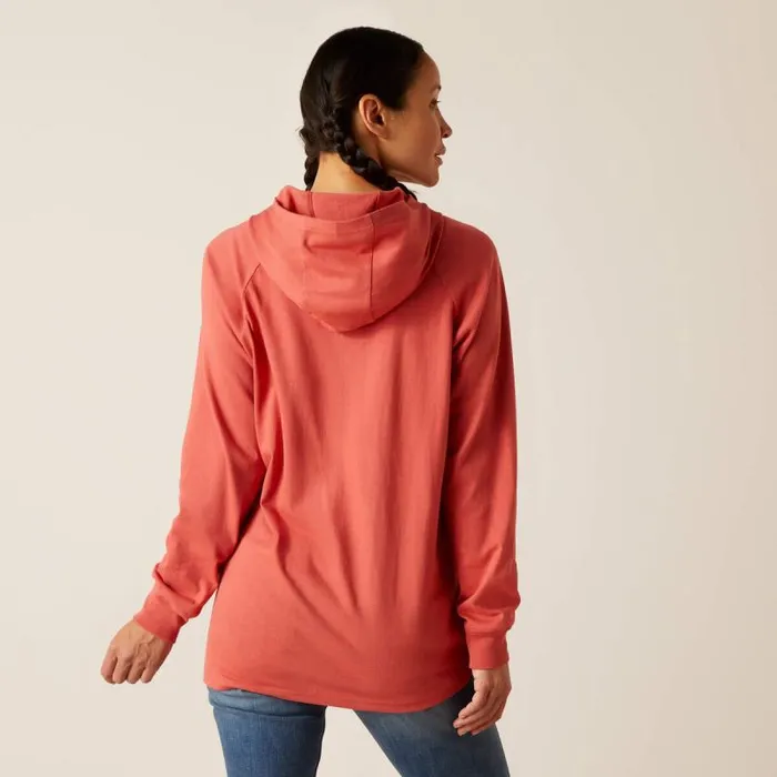 Women TShirts and Tops Ariat Rebar Cotton Strong Hooded TShirt Mineral Red Women TShirts and Tops Ariat Rebar Cotton Strong Hooded TShirt Mineral Red