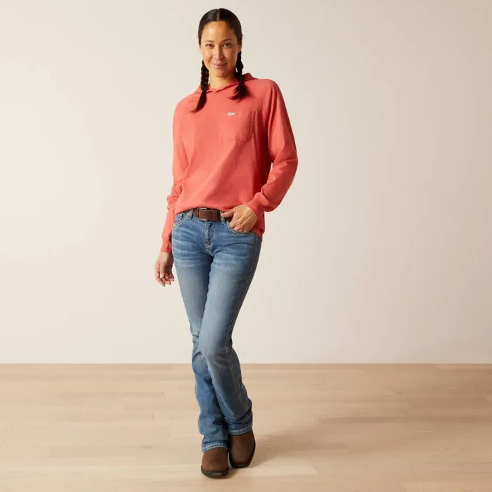Women TShirts and Tops Ariat Rebar Cotton Strong Hooded TShirt Mineral Red Women TShirts and Tops Ariat Rebar Cotton Strong Hooded TShirt Mineral Red