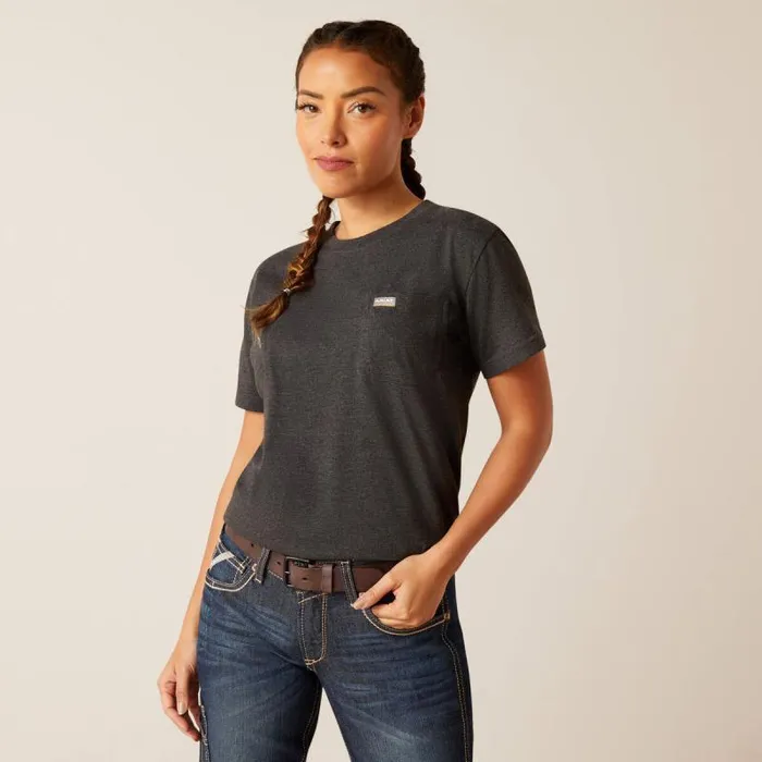 Women TShirts and Tops Ariat Rebar Cotton Strong HQ Charcoal Heather