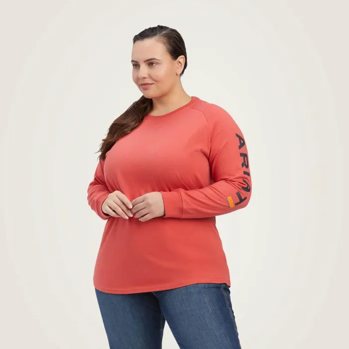 Women TShirts and Tops Ariat Rebar Cotton Strong Logo Graphic Baked Apple Mood Indigo Women TShirts and Tops Ariat Rebar Cotton Strong Logo Graphic Baked Apple Mood Indigo