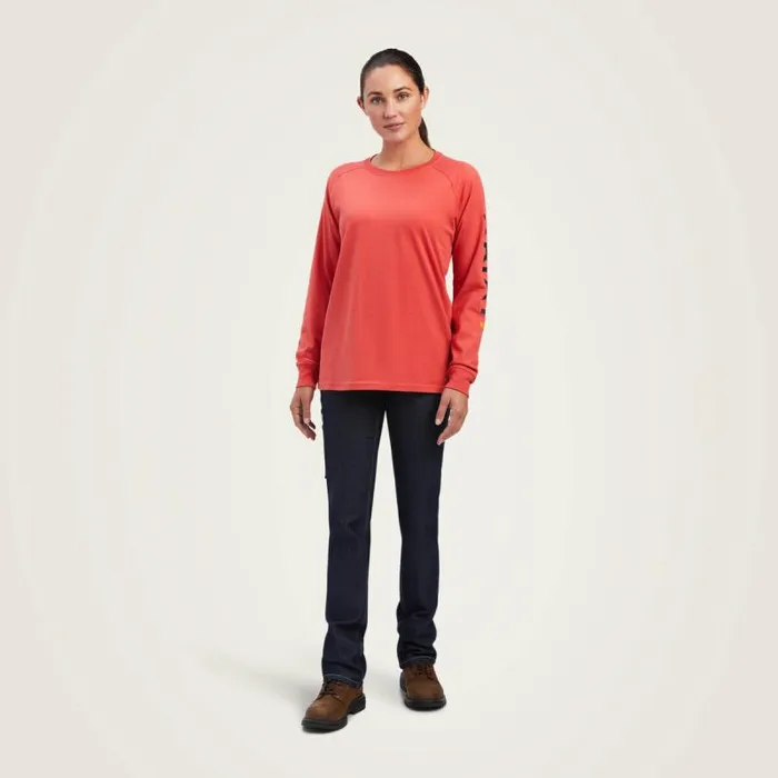 Women TShirts and Tops Ariat Rebar Cotton Strong Logo Graphic Baked Apple Mood Indigo Women TShirts and Tops Ariat Rebar Cotton Strong Logo Graphic Baked Apple Mood Indigo